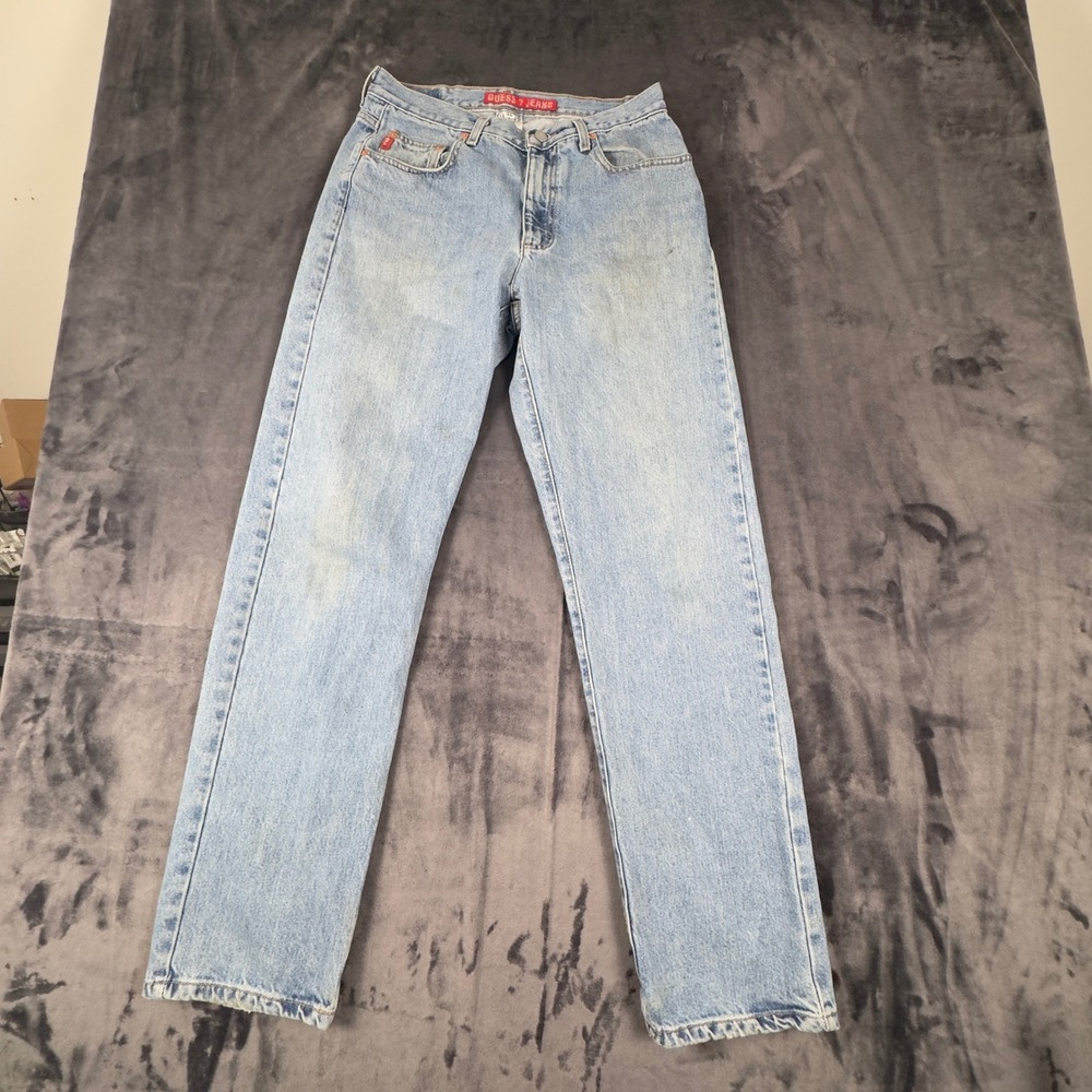 Guess Vintage Jeans Straight Leg Mens 32x32 Light Wash Blue 10100 32 Denim